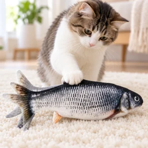 Hareketli Balık Kedi Oyuncağı – USB Şarjlı ve Catnipli